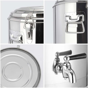 SOGA 2X 12L Stainless Steel Insulated Stock Pot Dispenser Hot & Cold Beverage Container With Tap