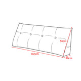 SOGA 2X 180cm Grey Triangular Wedge Bed Pillow Headboard Backrest Bedside Tatami Cushion Home Decor