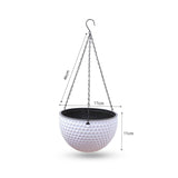 SOGA 2X White Small Hanging Resin Flower Pot Self Watering Basket Planter Outdoor Garden Decor