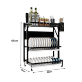 SOGA 2-Pack 3-Tier Steel Black Kitchen Drying Rack & Dish Drainer Organizer