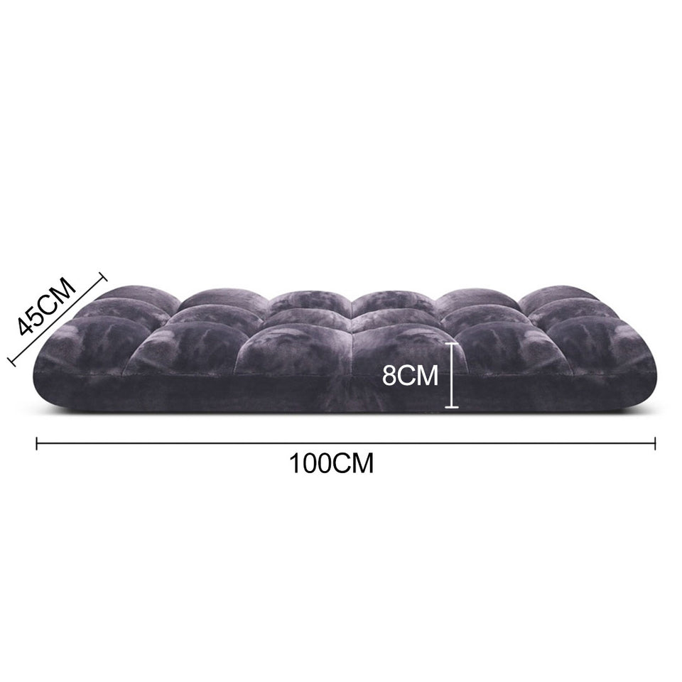 SOGA Floor Recliner Folding Lounge Sofa Futon Couch Folding Chair Cushion Grey
