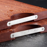 SOGA 26cm Rectangular Wooden Ebony Butcher Block Non-slip Chopping Food Serving Tray Charcuterie Board