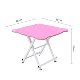 SOGA Pink Minimalist Cat Ear Folding Table Indoor Outdoor Portable Stall Desk Home Decor