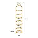 SOGA 7 Tier Bunny Ears Gold Plated Metal Shoe Organizer Space Saving Portable Footwear Storage Shelf