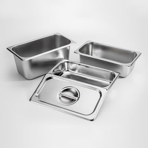 SOGA Gastronorm GN Pan Full Size 1/3 GN Pan 10cm Deep Stainless Steel Tray