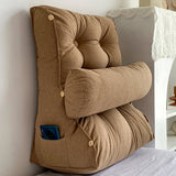 SOGA 2X 60cm Khaki Triangular Wedge Lumbar Pillow Headboard Backrest Sofa Bed Cushion Home Decor