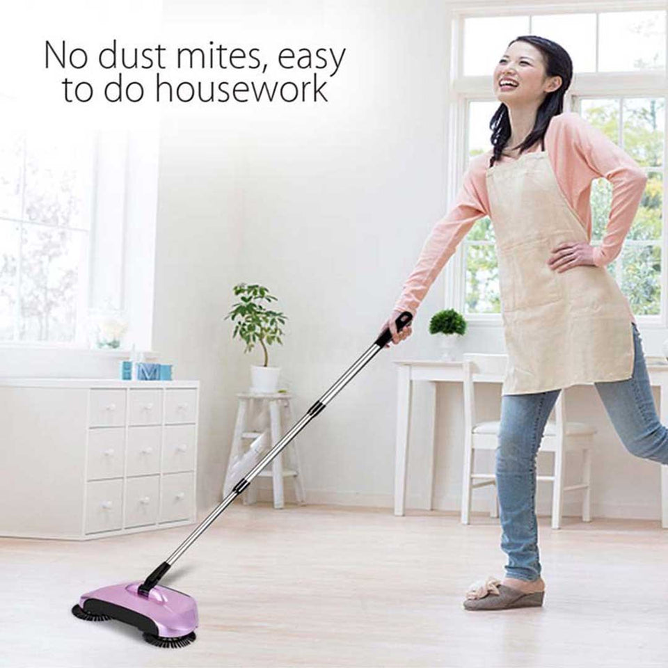 SOGA Auto Hand Push Sweeper Broom Household Cleaning Without Electricity Cleaner Mop Yellow