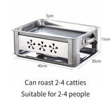 40CM Portable Stainless Steel Outdoor Chafing Dish BBQ Fish Stove Grill Plate