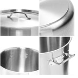 SOGA 50L Stainless Steel Stock Pot with Two Steamer Rack Insert Stockpot Tray