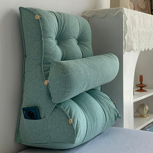 SOGA 4X 60cm Green Triangular Wedge Lumbar Pillow Headboard Backrest Sofa Bed Cushion Home Decor