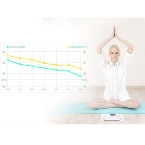 SOGA Glass LCD Digital Body Fat Scale Bathroom Electronic Gym Water Weighing Scales Blue
