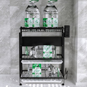 SOGA 2-Pack 3-Tier Steel Black Kitchen Drying Rack & Dish Drainer Organizer