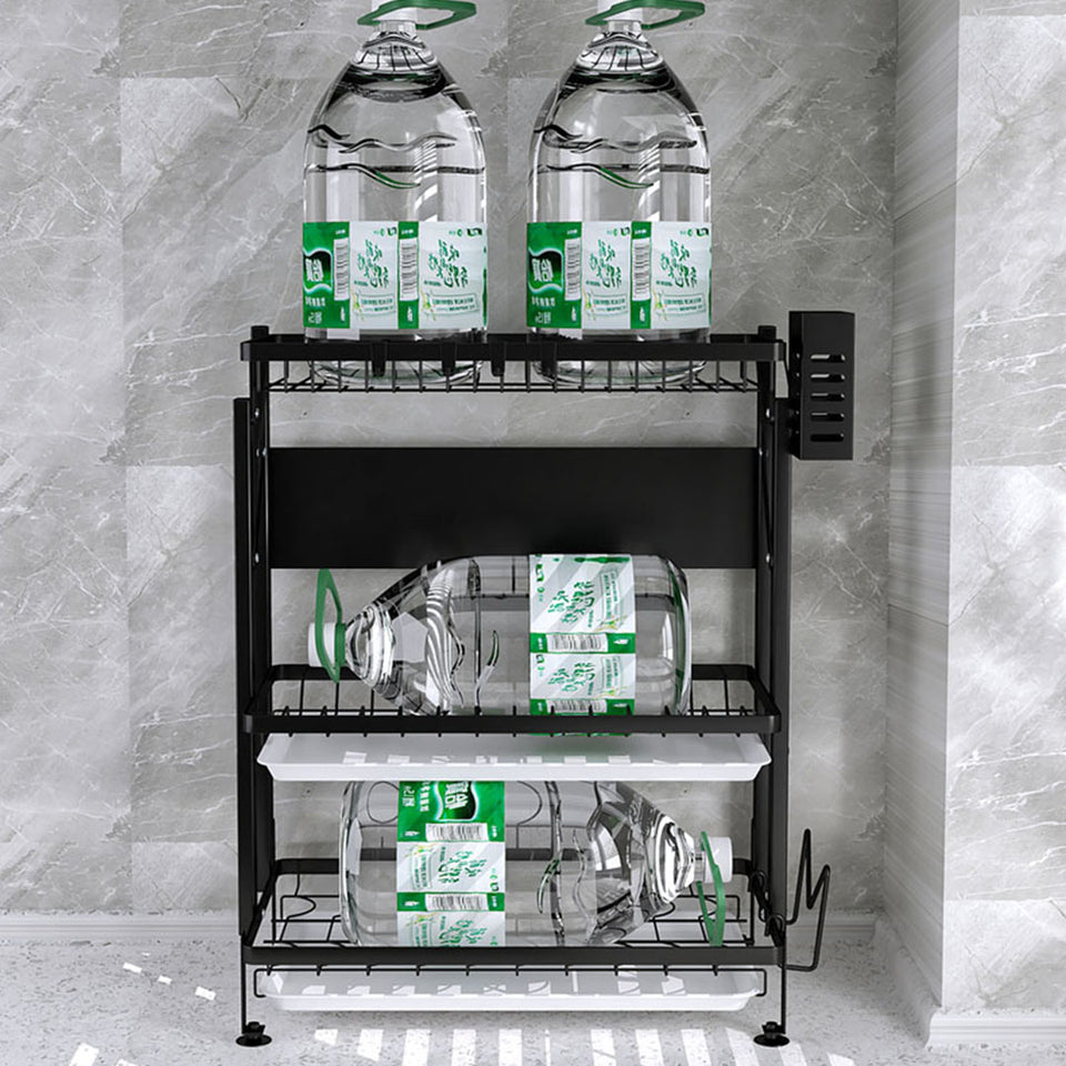 SOGA 2-Pack 3-Tier Steel Black Kitchen Drying Rack & Dish Drainer Organizer