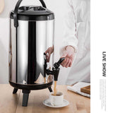 SOGA 2 x 10L Portable Insulated Cold/Heat Coffee Bubble Tea Pot Beer Barrel With Dispenser