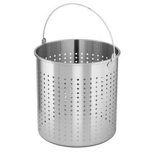 SOGA 2X 71L 18/10 Stainless Steel Perforated Stockpot Basket Pasta Strainer with Handle