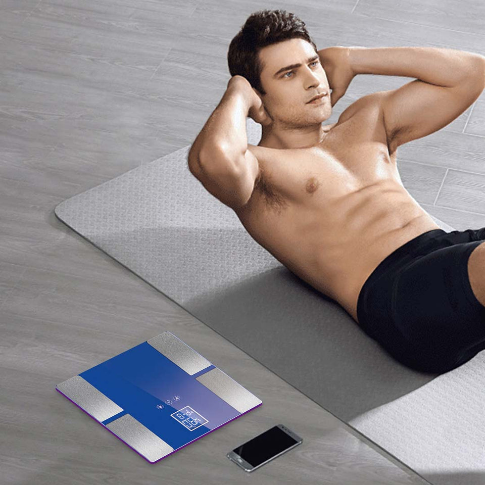 SOGA Digital Electronic LCD Bathroom Body Fat Scale Weighing Scales Weight Monitor Blue