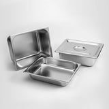 SOGA 2X Gastronorm GN Pan Full Size 1/2 GN Pan 20cm Deep Stainless Steel Tray With Lid