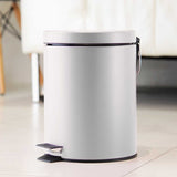 SOGA 2X Foot Pedal Stainless Steel Rubbish Recycling Garbage Waste Trash Bin Round 7L White