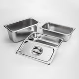 SOGA 12X Gastronorm GN Pan Full Size 1/3 GN Pan 15cm Deep Stainless Steel Tray With Lid