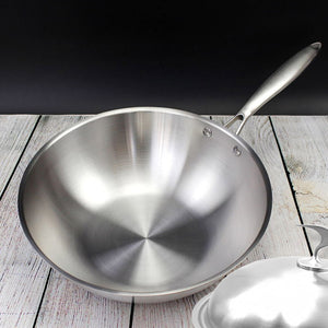 SOGA 2X 18/10 Stainless Steel Fry Pan 32cm Frying Pan Top Grade Cooking Skillet with Lid