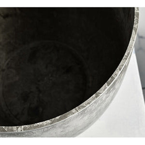SOGA 32cm Weathered Grey Round Resin Plant Flower Pot in Cement Pattern Planter Cachepot for Indoor Home Office
