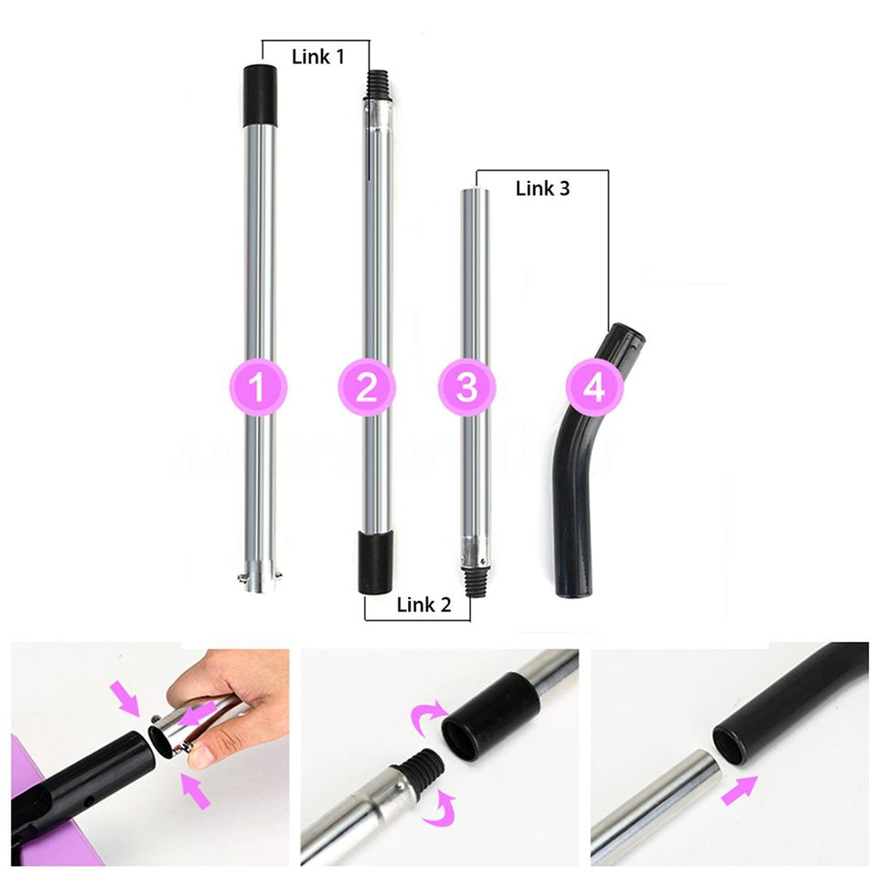 SOGA Auto Hand Push Sweeper Broom Household Cleaning Without Electricity Cleaner Mop Purple