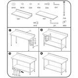 SOGA Commercial Catering Kitchen Stainless Steel Prep Work Bench Table with Back-splash 120*70*85cm