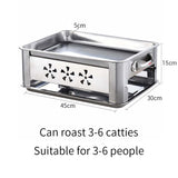45CM Portable Stainless Steel Outdoor Chafing Dish BBQ Fish Stove Grill Plate
