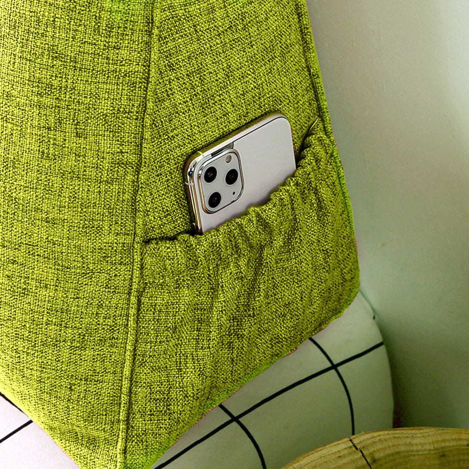 SOGA 120cm Green Triangular Wedge Bed Pillow Headboard Backrest Bedside Tatami Cushion Home Decor