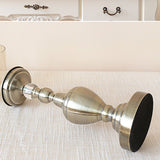 SOGA 37.4cm Glass Candlestick Candle Holder Stand Pillar Glass/Iron Metal