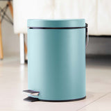 SOGA Foot Pedal Stainless Steel Rubbish Recycling Garbage Waste Trash Bin Round 12L Blue