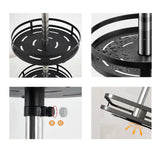 SOGA 3 Tier Steel Black Round Rotating Multi-Function Kitchen Portable Storage Spice Seasoning Kitchen Countertop Organiser Shelf
