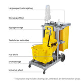 SOGA 2X 3 Tier Multifunction Janitor Cleaning Waste Cart Trolley and Waterproof Bag with Lid