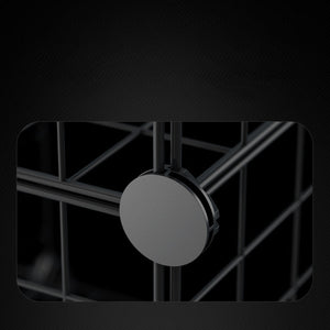 SOGA 2X Black Portable 2 Tier Cube Storage Organiser Foldable DIY Modular Grid Space Saving Shelf