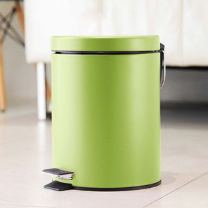 SOGA 4X Foot Pedal Stainless Steel Rubbish Recycling Garbage Waste Trash Bin Round 7L Green