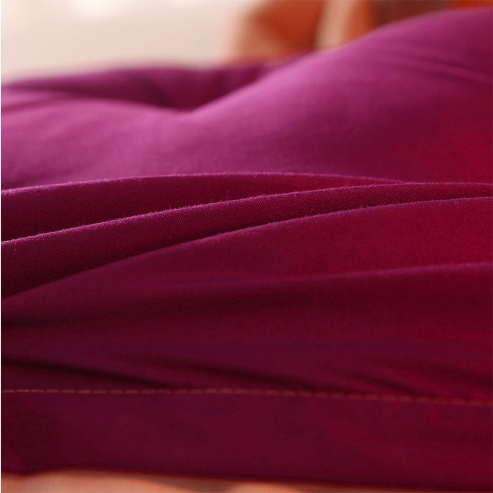 SOGA 4X 120cm Burgundy Princess Bed Pillow Headboard Backrest Bedside Tatami Sofa Cushion with Ruffle Lace Home Decor