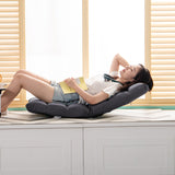 SOGA 2X Grey Lounge Floor Recliner Adjustable Gaming Sofa Bed Foldable Indoor Outdoor Backrest Seat Home Office Decor