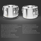SOGA 10L 304 Stainless Steel Insulated Food Carrier Warmer Container with Anti Slip Rubber Bottom