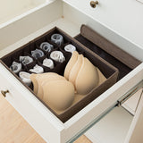 SOGA Coffee Flip Top Underwear Storage Box Foldable Wardrobe Partition Drawer Home Organiser