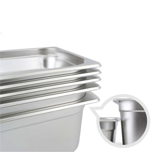 SOGA 4X Gastronorm GN Pan Full Size 1/2 GN Pan 15cm Deep Stainless Steel Tray