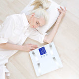 SOGA 2X Glass LCD Digital Body Fat Scale Bathroom Electronic Gym Water Weighing Scales Blue
