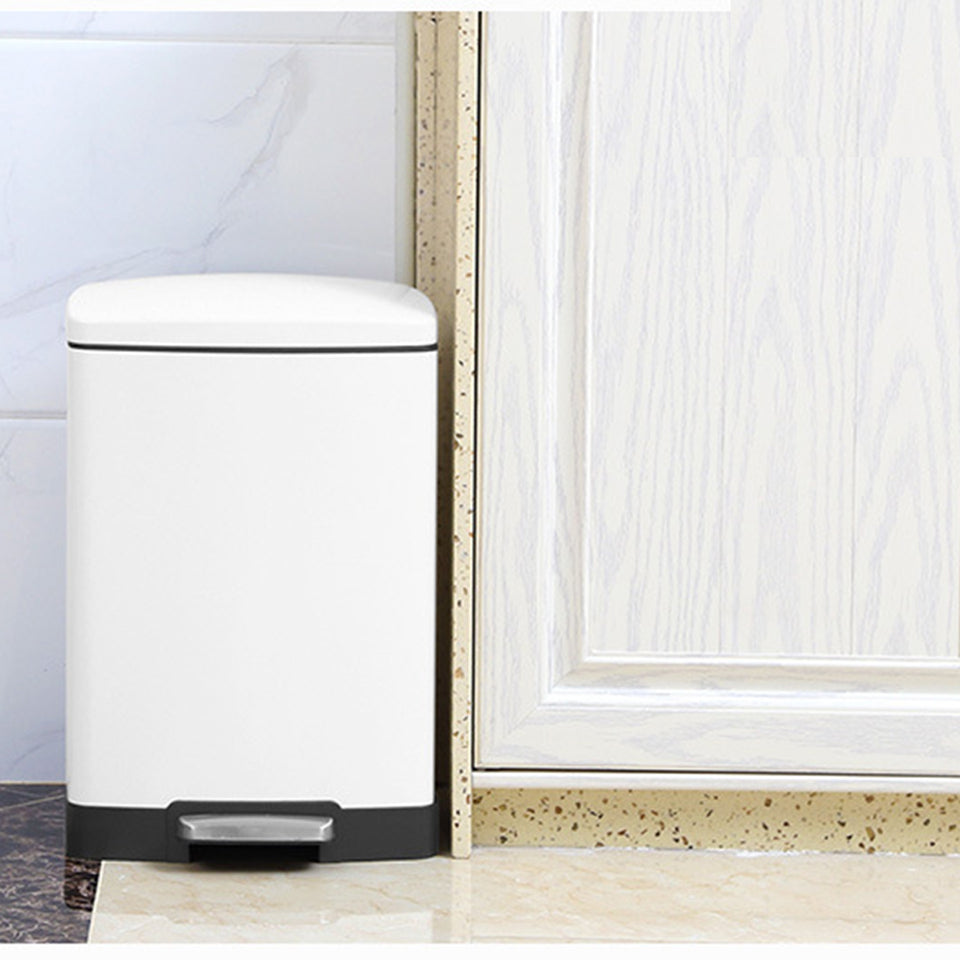 SOGA 2-Pack 12L White Stainless Steel Foot Pedal Trash Bin