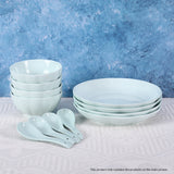 SOGA Light Blue Japanese Style Ceramic Dinnerware Crockery Soup Bowl Plate Server Kitchen Home Decor Set of 12
