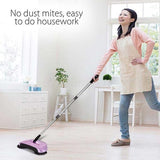 SOGA 2x Hand Push Sweeper Broom Lazy Auto Spin Household Cleaning No Electricity Red