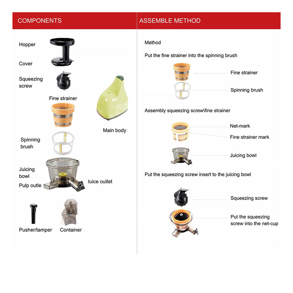 SOGA 2X Slow Juicer Premium Masticating Electric Vegetable Juice Extractor Green