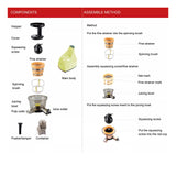 SOGA 2X Slow Juicer Premium Masticating Electric Vegetable Juice Extractor Green