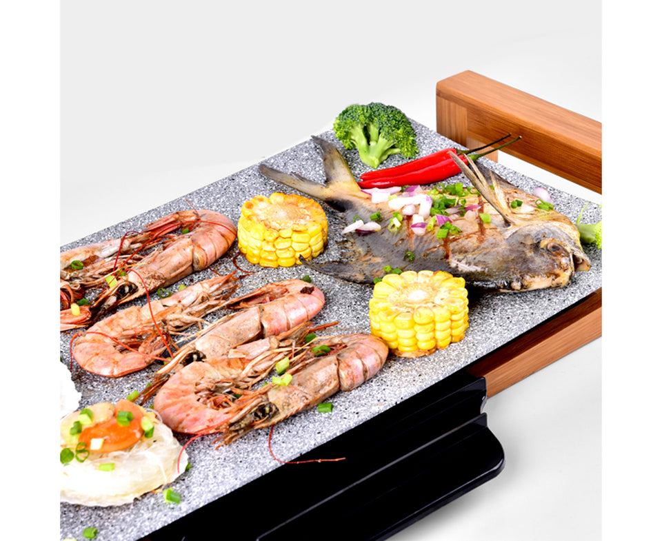 SOGA Electric Ceramic BBQ Grill Non-stick Surface Hot Plate for Indoor & Outdoor Stone