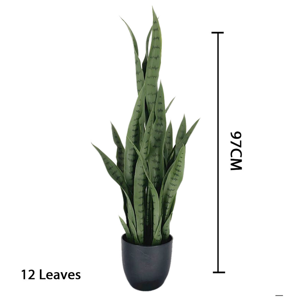SOGA 2X 97cm Artificial Indoor Snake Sansevieria Plant Fake Decoration Tree Flower Pot