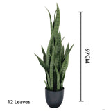 SOGA 2X 97cm Sansevieria Snake Artificial Plants with Black Plastic Planter Greenery, Home Office Decor