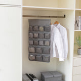 SOGA Grey Double Sided Hanging Storage Bag Underwear Bra Socks Mesh Pocket Hanger Home Organiser